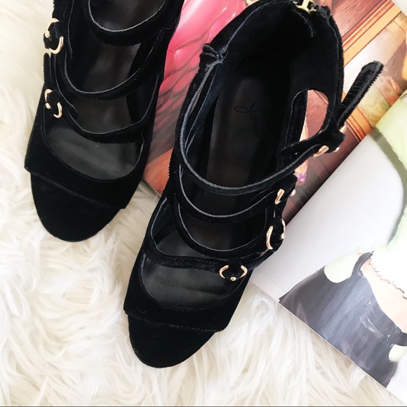Joie Laina Velvet Strappy Block Heel Pumps NEW - Picture 3 of 6